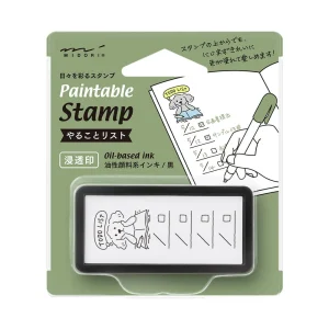Midori - Paintable Stamp Pre-Inked Half Size To Do List