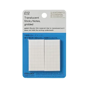 Stalogy - Translucent Sticky Notes - Gridded 25 x 50 mm