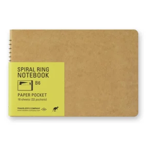 TRAVELER'S COMPANY - Spiral Ring Notebook - (B6) Paper Pocket