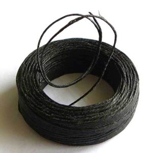 Waxkoord met glans 1.0 mm, zwart 1 meter