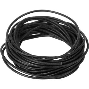 Leren koord, Zwart, 3 mm – 1 meter